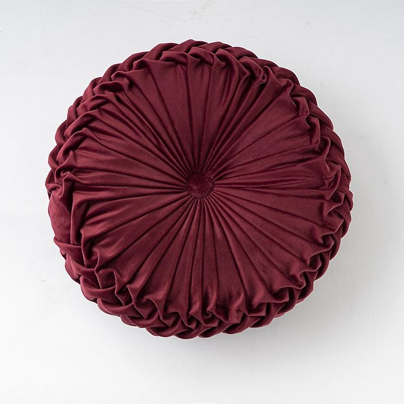 40x13cm Nordic Cushion Round Solid Color Office All-match Pillow Handmade Pleated Floor Pillow