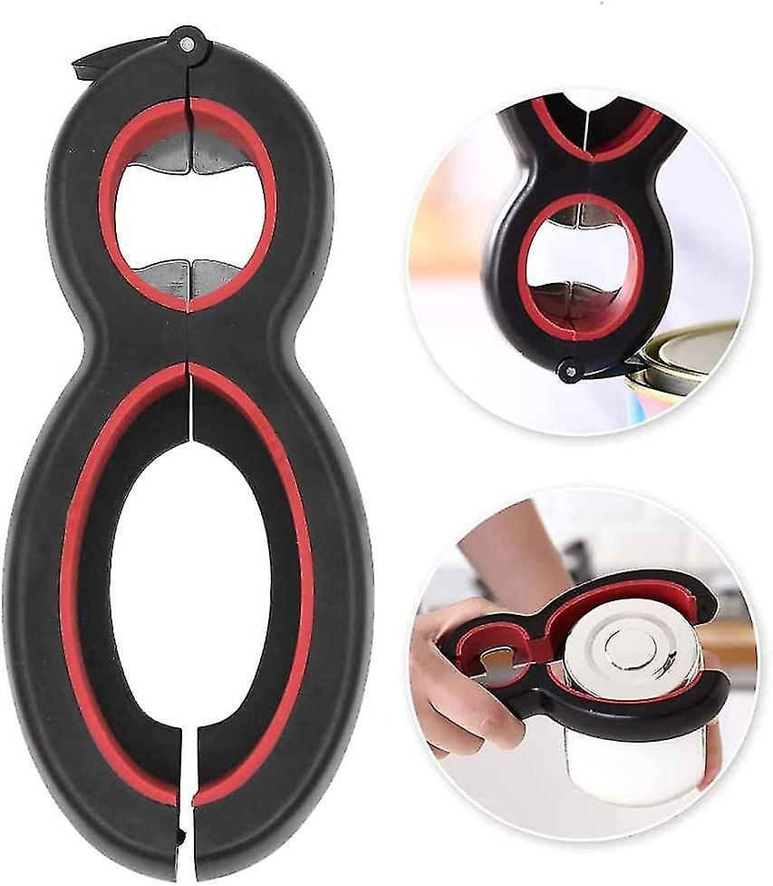 6 In 1 Bottle Opener Multi-purpose Stainless Steel Bottle Opener Kitchen Tool Lid Opener Can Opener