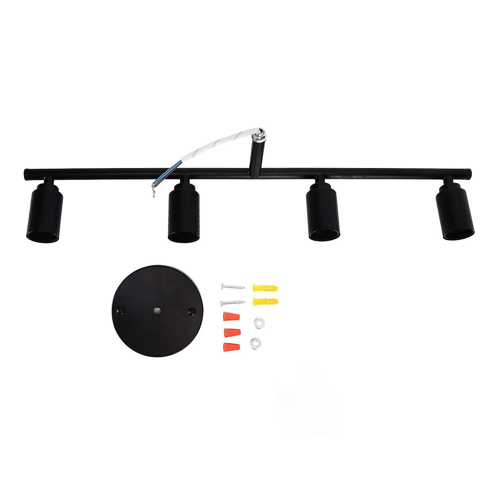 Vintage Industrial 4-Head Iron Wall Lamp with Mirror Front for Kitchen, E26 Base