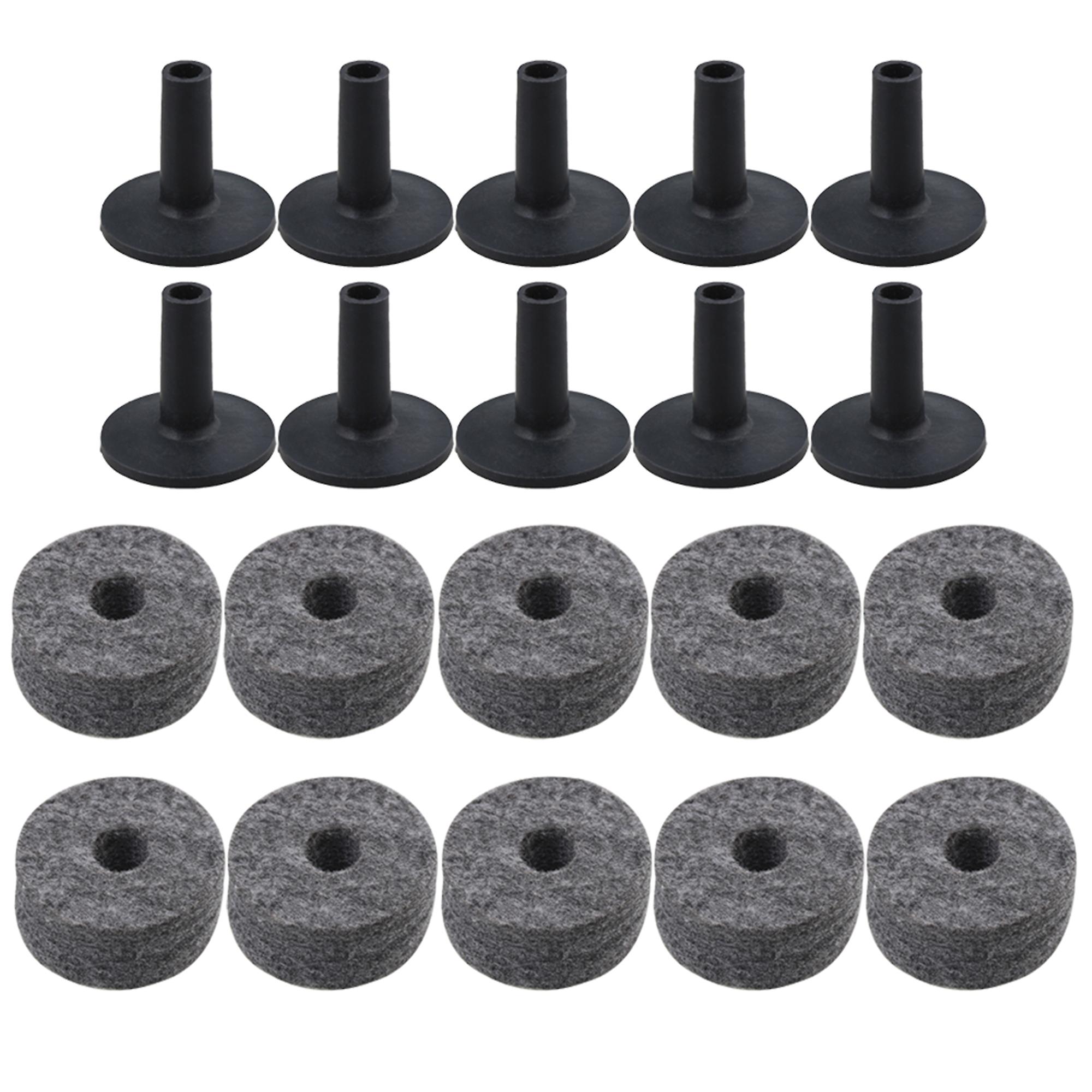 10pcs 3.9x2.8cm Cymbal Sleeves & 3.5x1.5cm Felt Washers for Drum Kit