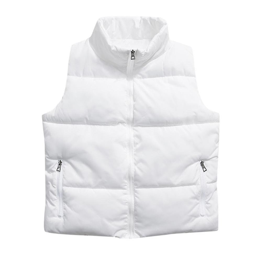 Mens Lightweight Zip Puffer Vest Loose Windproof Outerwear Solid Color Sleeveless Jacket