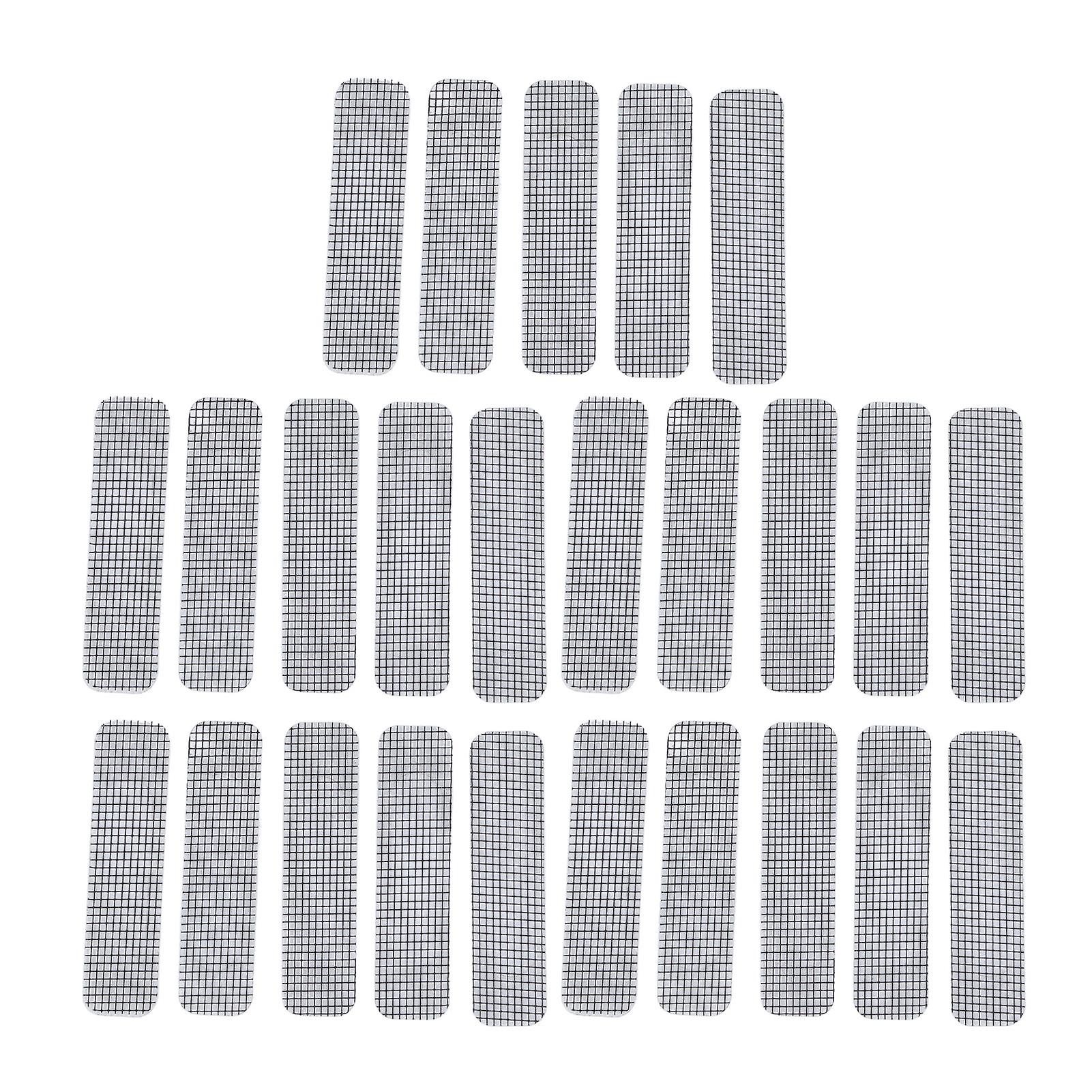 Lot de 20 patchs de réparation pour moustiquaires de fenêtre, en acier inoxydable, auto-adhésifs, pour trous de déchirures de portes et fenêtres