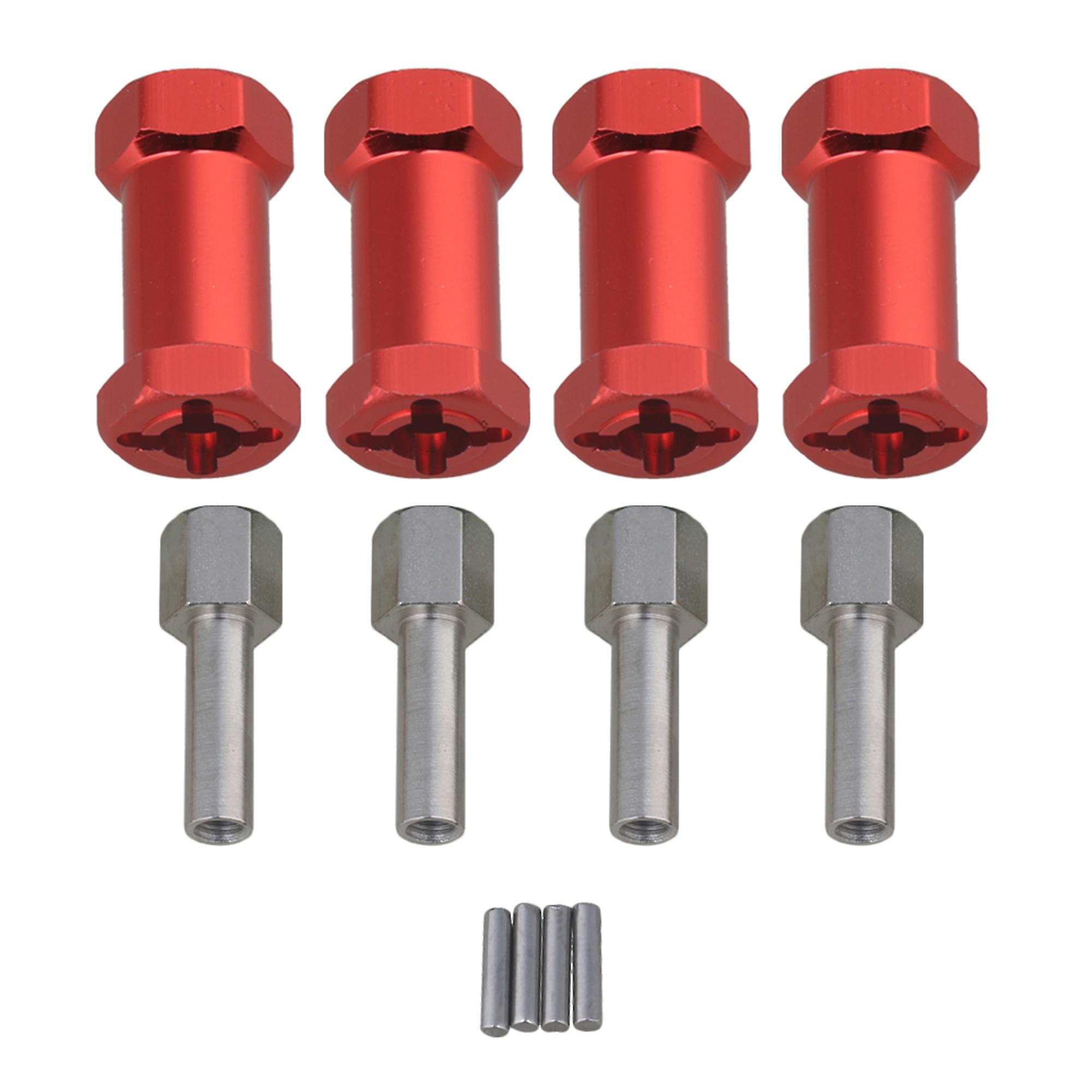 4x T10130 25mm Length Wheel Hub Extension for RC1:10 Rock Crawler Red