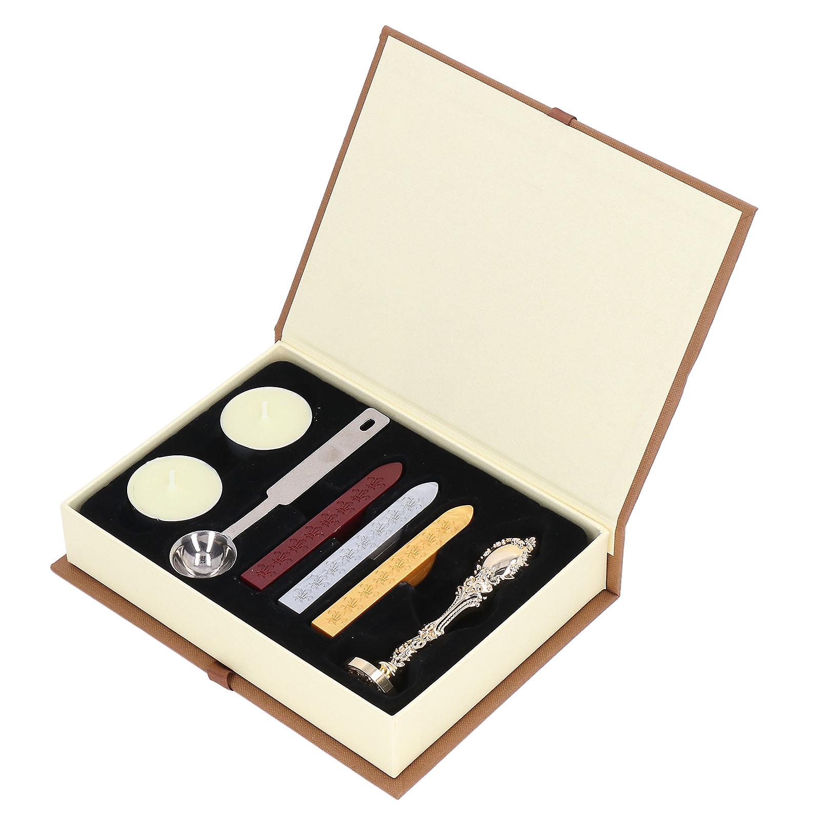 Gold Wax Seal Stamp Kit: Simple Steps with Exquisite Pattern for DIY Letters and Scrapbooks