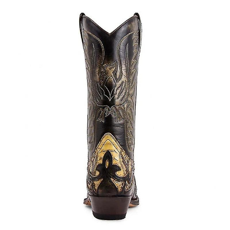 Python Western Boot Colorblock Embroidery Men Boots Fashion Modern Shoes