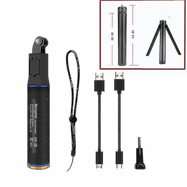 New 2 In1 Selfie Stick & Power Bank 5200mah Battery Hand Grip Tripod For Gopro / Sony / Osmo Action /insta360 Camera Accessories