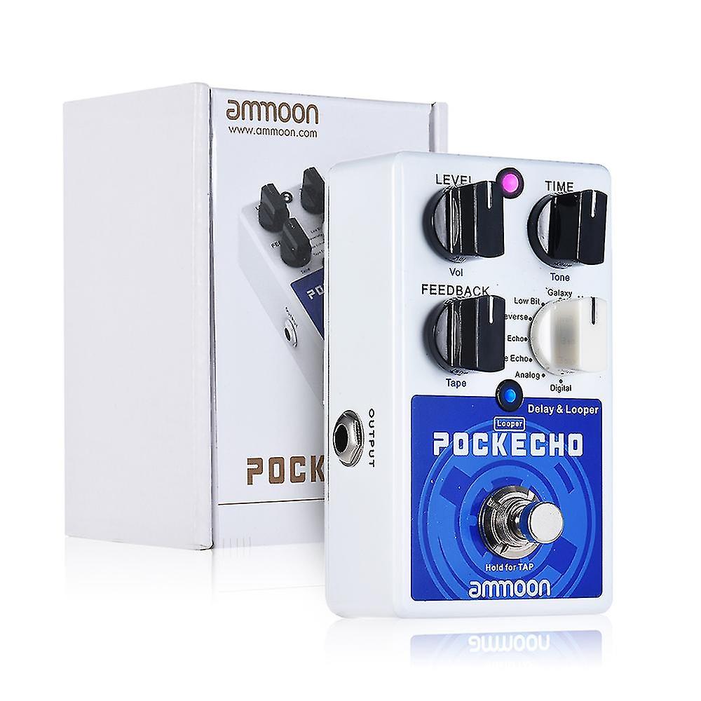 Ammoon Pockecho Delay & Looper Guitar Effect Pedal 8 Delay Effects Max. 300s Loop Time Tap Tempo Fun