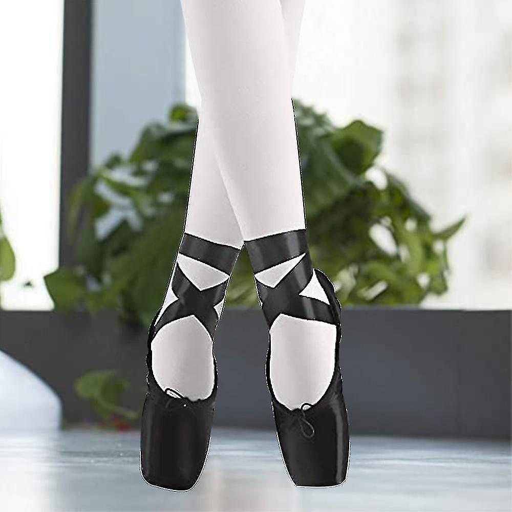 Piao Balet Pointe Boty Dívky Ženy Stuha Balerína Boty s Toe Pads
