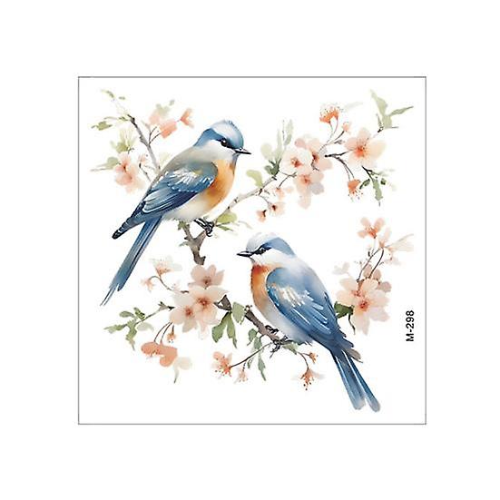 Waterproof Toilet Stickers Bird Flower Pattern Vibrant Color Easy to Apply Long-lasting Adhesion