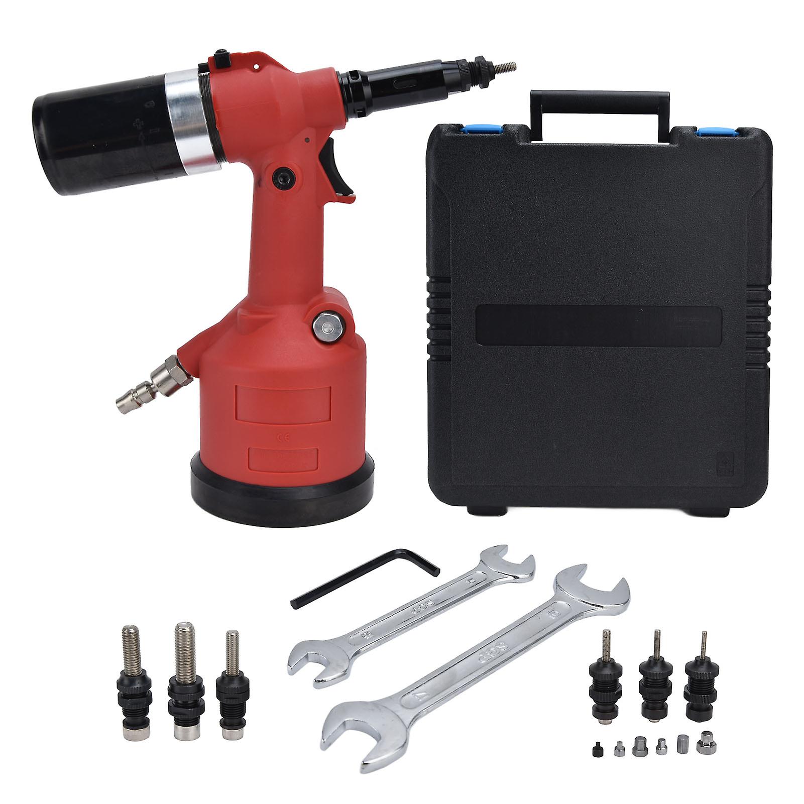 Pistolet à riveter pneumatique G1/4 pour riveteuse à écrous M3-M12 en alliage de zinc avec boîte de rangement pour rivetage et fabrication