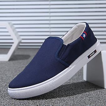 Blue Mens Slip On Casual Canvas Espadrilles Deck Plimsolls Trainers Pumps Shoes