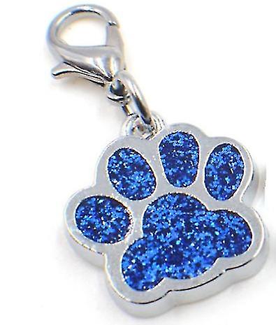 Personalized Stainless Steel ID Tags with Rhinestone Paw Paw Pattern, Up to 4 Lines of Engraved Text