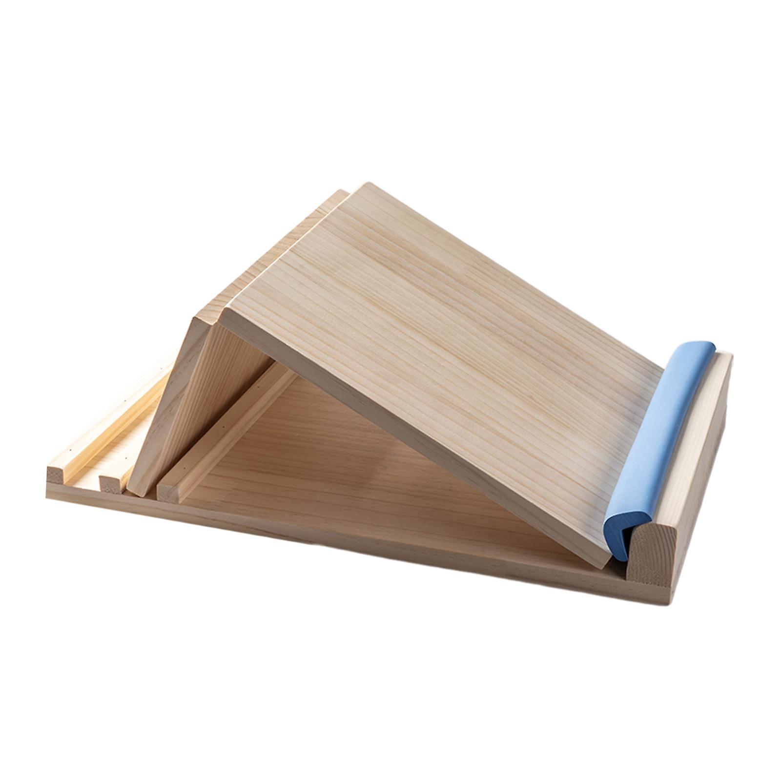 Wooden Slant Board Adjustable Portable Calf Stretcher Solid Wood Slant Board 4 Adjustable Angles