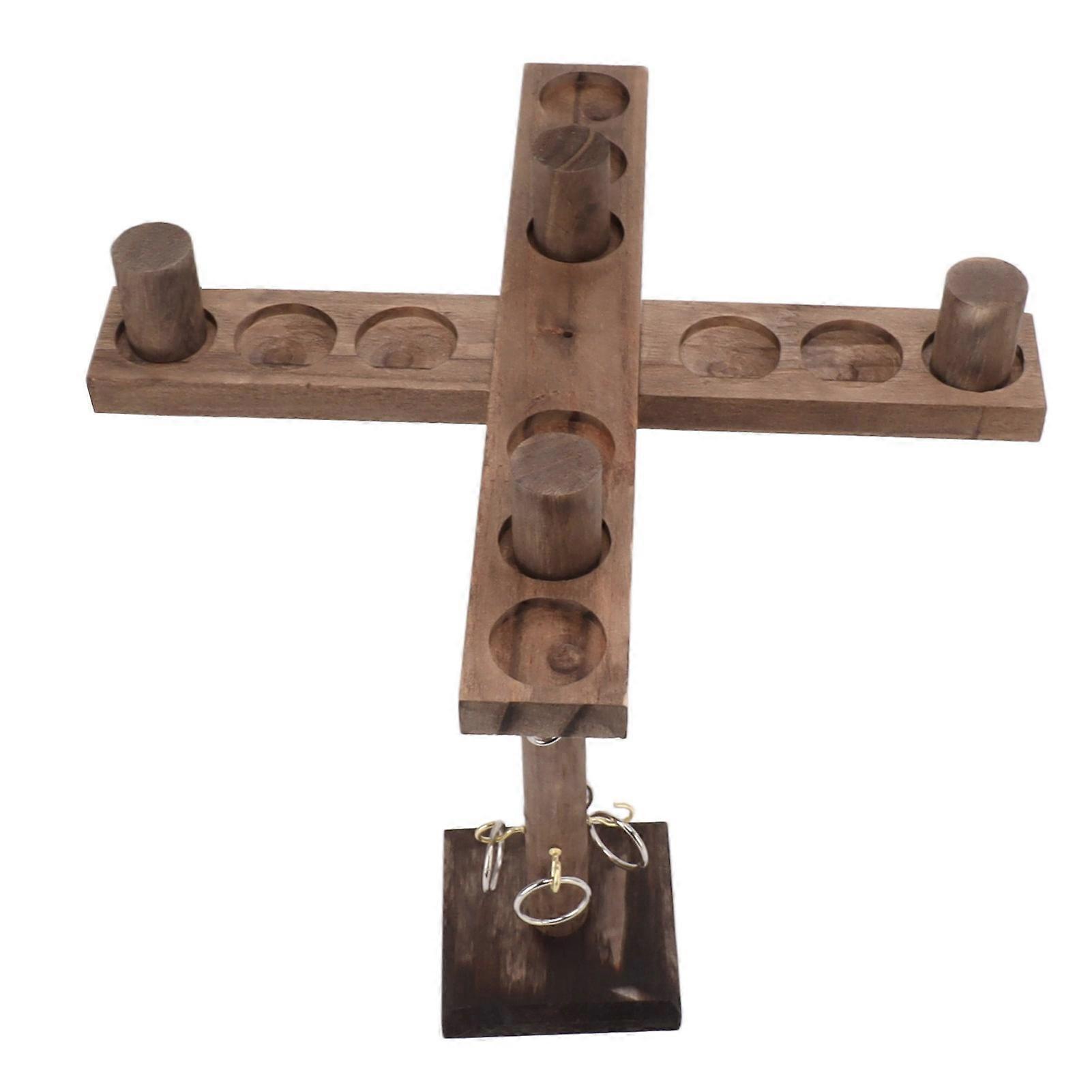 Hook and Ring Game for Four Players Wooden Hooks Fast Paced Interactive Game for Party Bar
