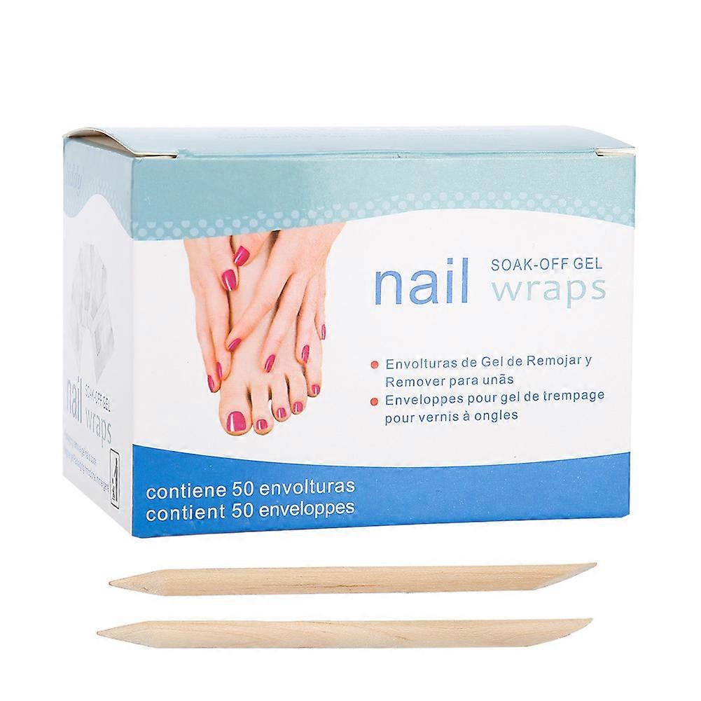 50pcsマニキュア除去ティンホイルラップコットンUVジェルソークオフコットンパッド