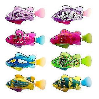 8 PEZZI Giocattolo elettronico a forma di pesce attivato a batteria per bambini, regalo di Natale per animali domestici, può nuotare