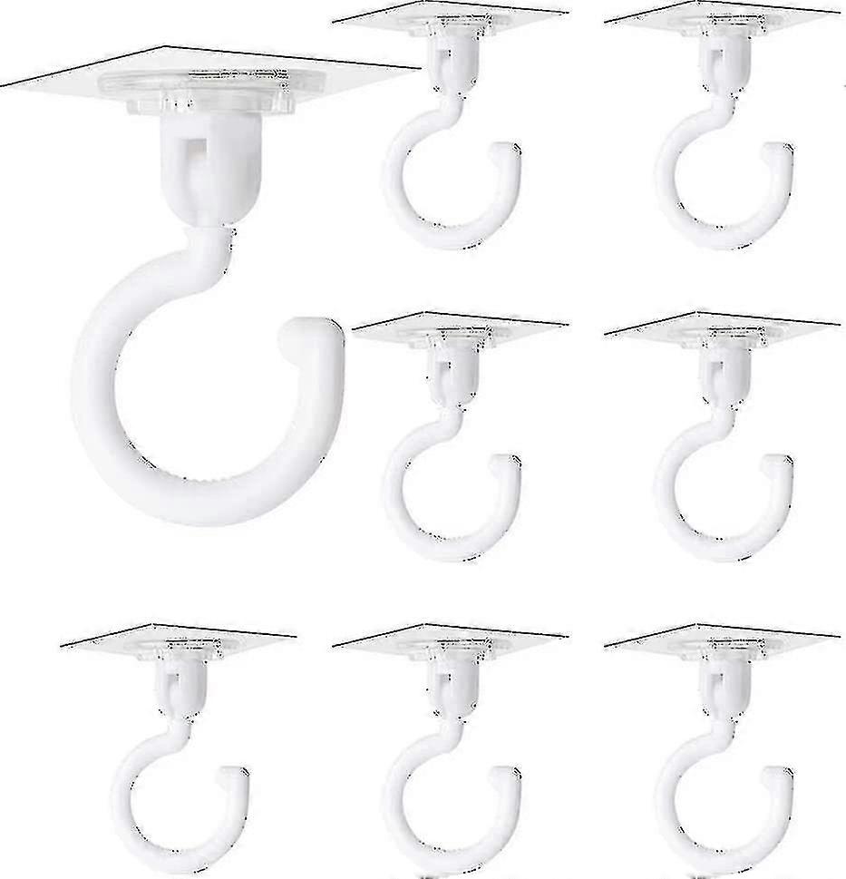 8 Pieces Transparent Self Adhesive Hooks 360 Degree Rotating Hook Strong Adhesive Hook Ceiling Wall Hooks Without Drilling