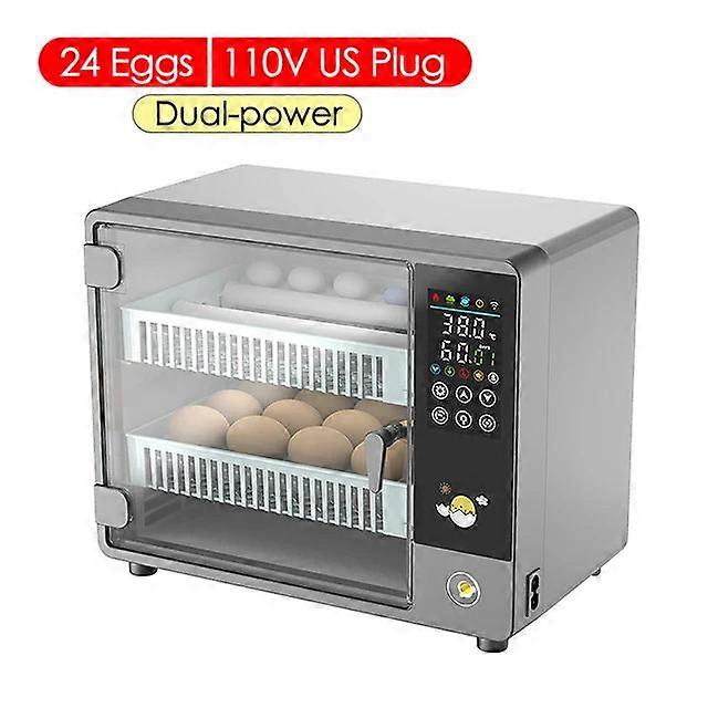 24-Egg Full Automatic Touch Temperature Control Incubator - Ideal For Chicken, Duck, Quail & Bird Hatchery