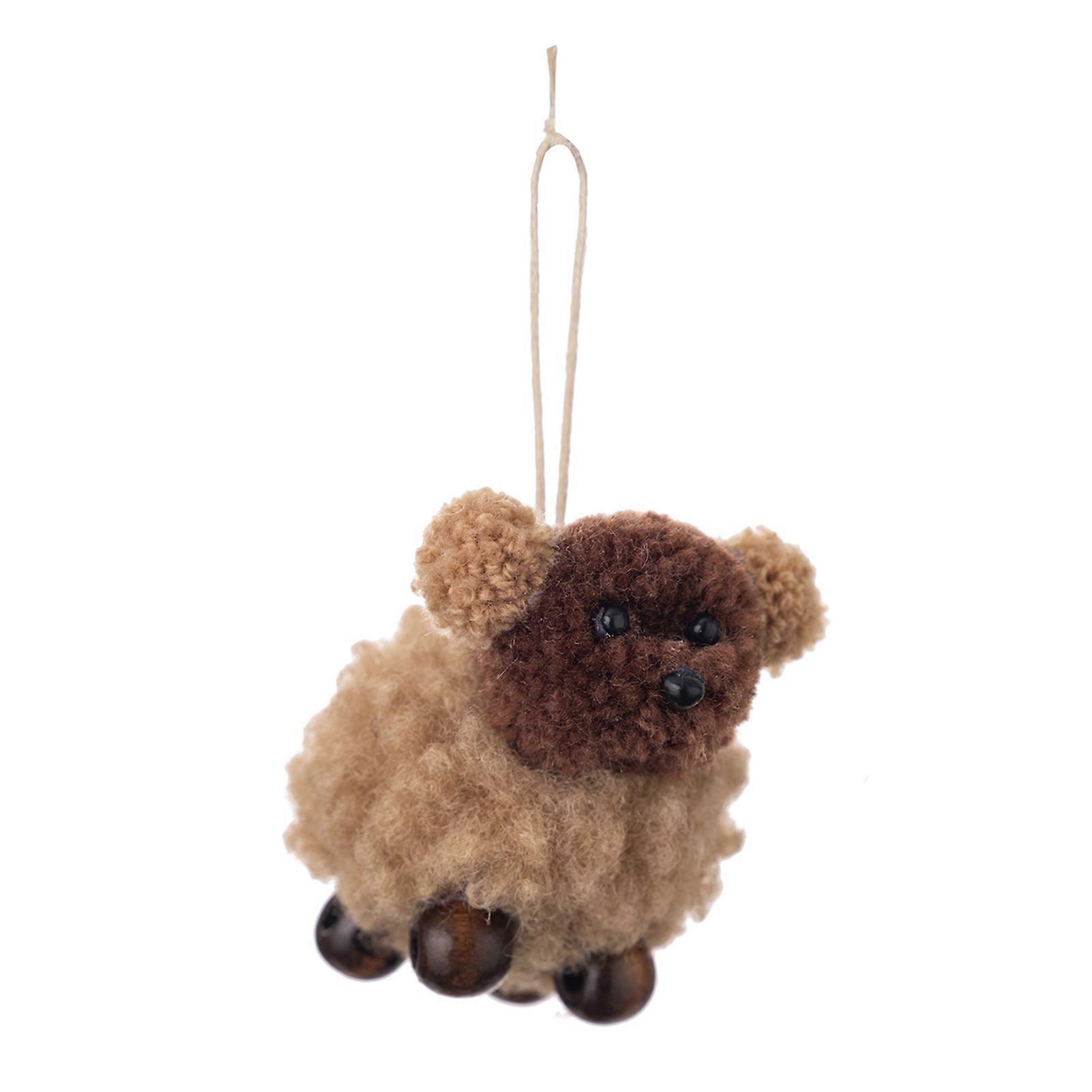 Christmas Handmade Crochet Puppy Pendant Plush Dog Doll Toy Cute Xmas Tree Hanging Ornaments for Bag Car Home Decor