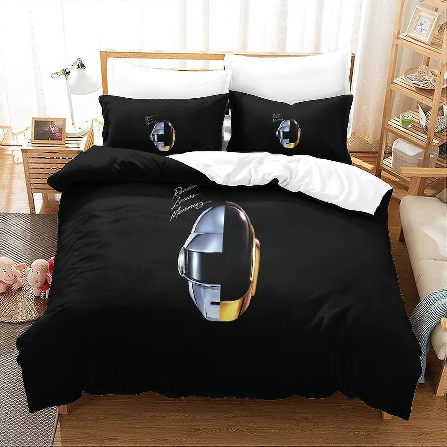 Zestaw pościeli Daft Punk Electronica Poszwa na kołdrę Motyw muzyczny Poszwa na kołdrę Oddychający król z mikrofibry 135 * 200 CM