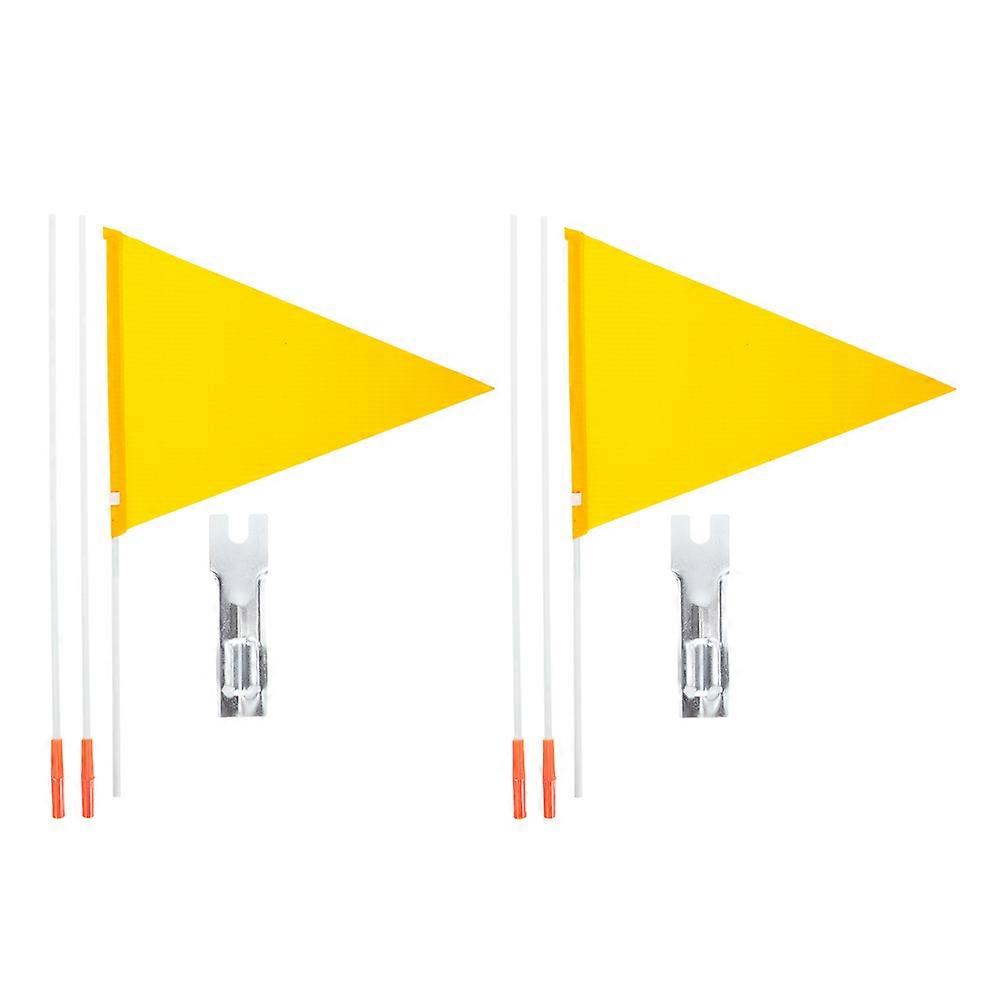 2Pcs Bicycle Safety Flags Bike Safety Triangular Flags Waterproof Safety Flags