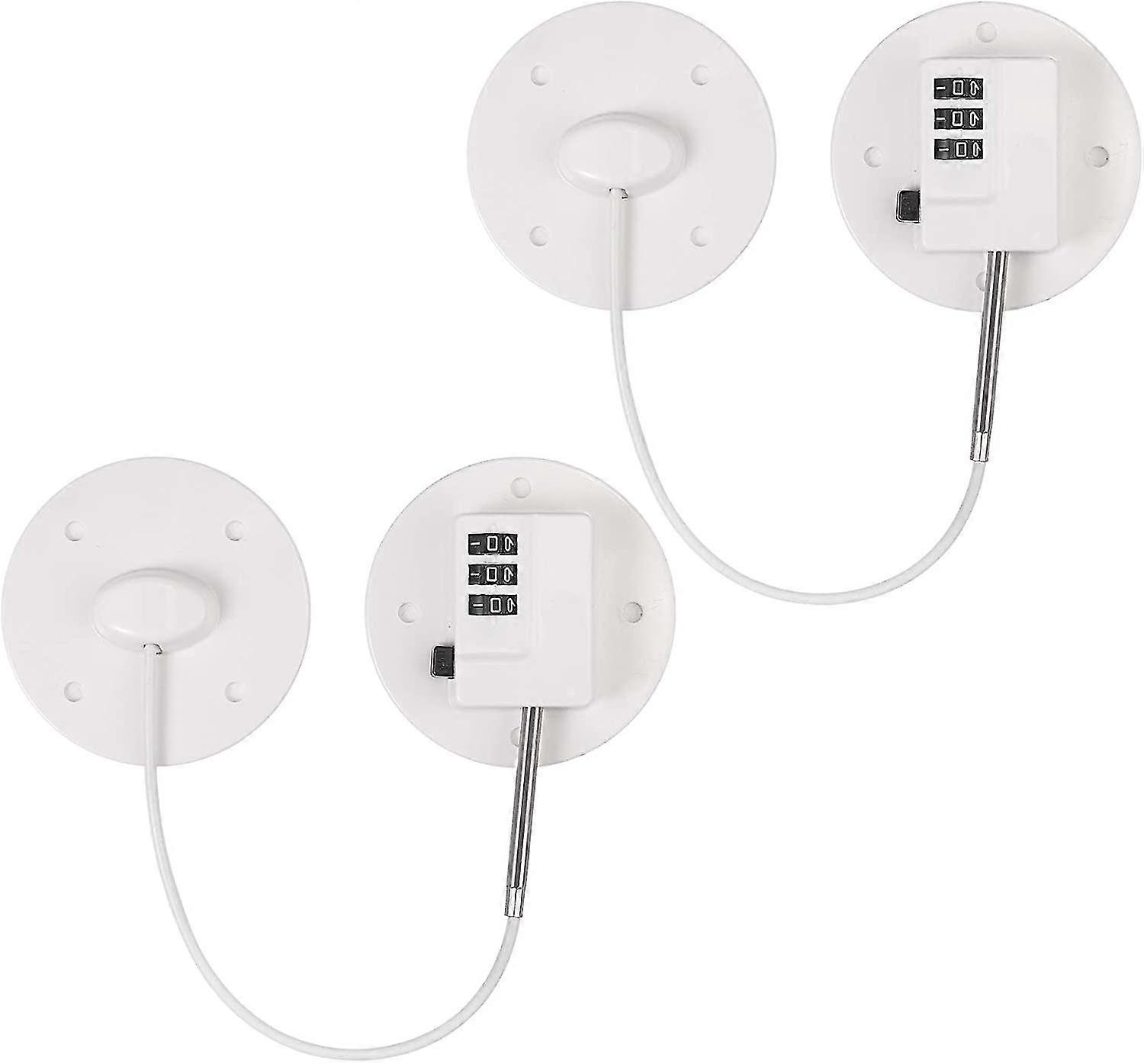 2pcs冷蔵庫ロックPvcコードロック冷蔵庫ロック235mm / 9.3'Pvケーブル強力な3m接着剤ノードリル子供の安全ロックキャビネット引出し