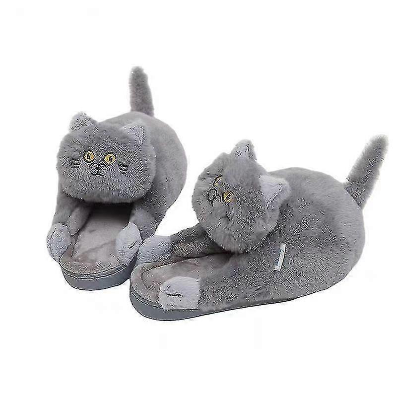 Cat Cotton Slippers Plush Cotton Half Wrap Heel Cotton Shoes