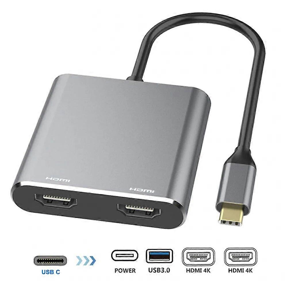 Laptop Extend Dual Screen Display Cellphone USB C Hubs Type C to Dual HDMI 4K HDTV USB3.0 PD Charge Docking Station For Macbook