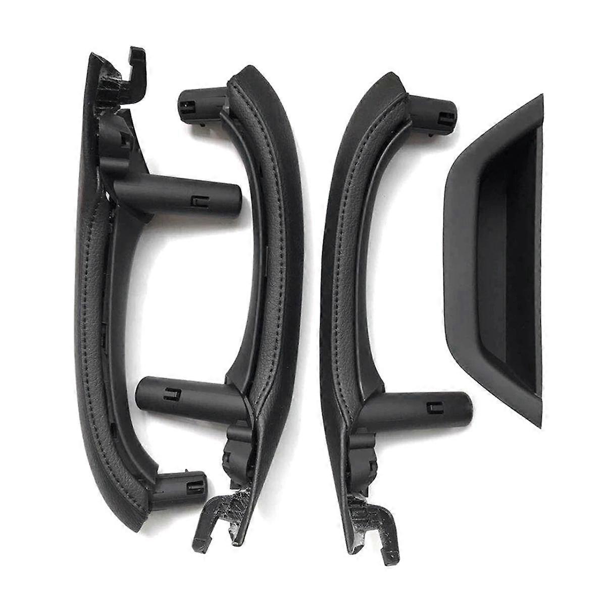 Poignée de porte intérieure noire en cuir PU pour conduite à droite, compatible avec X3 X4 F25 F26 2010-2016