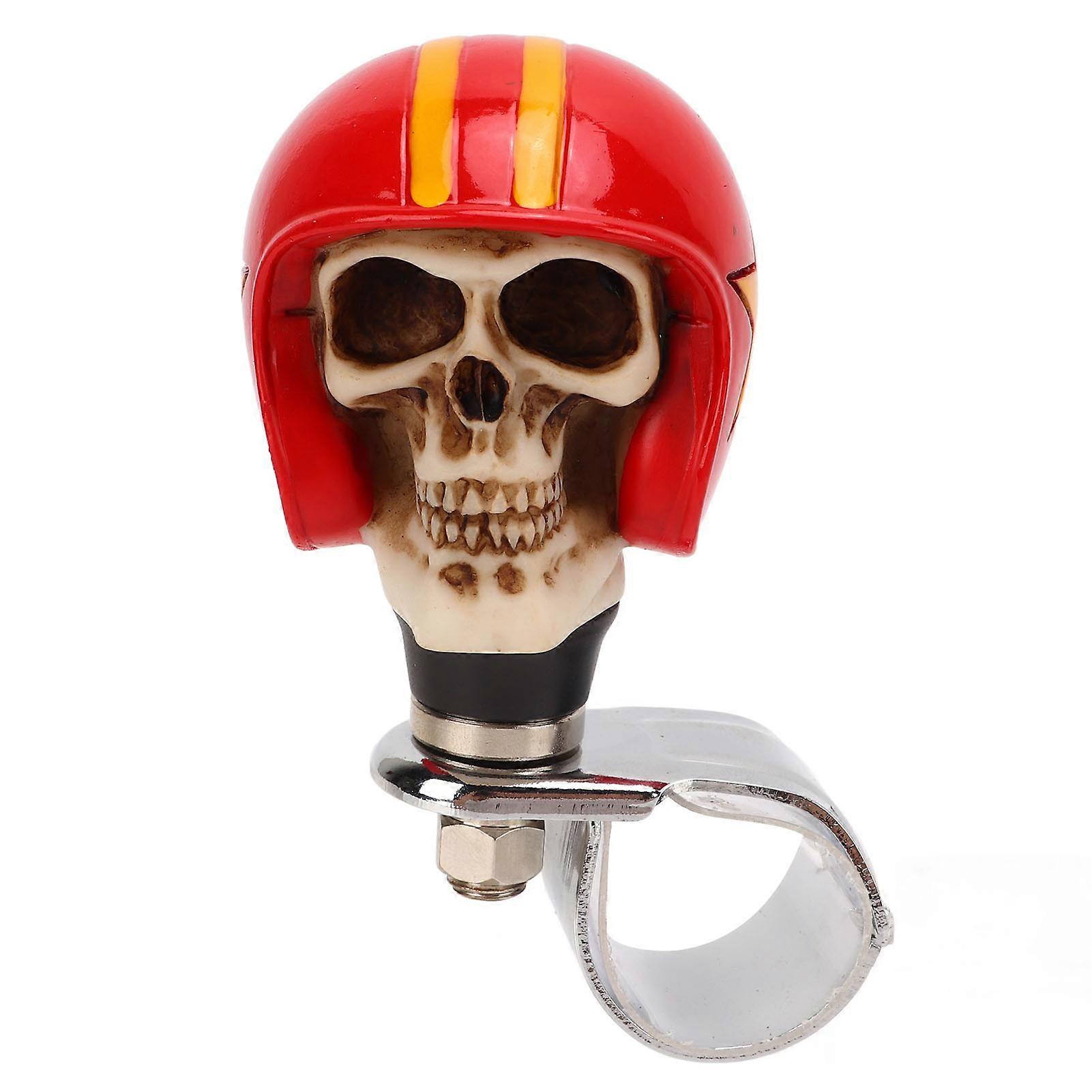 Schädel Lenkrad Selbstmord Knauf Auto Power Handle Spinner für LKWs Traktoren Boote Rot