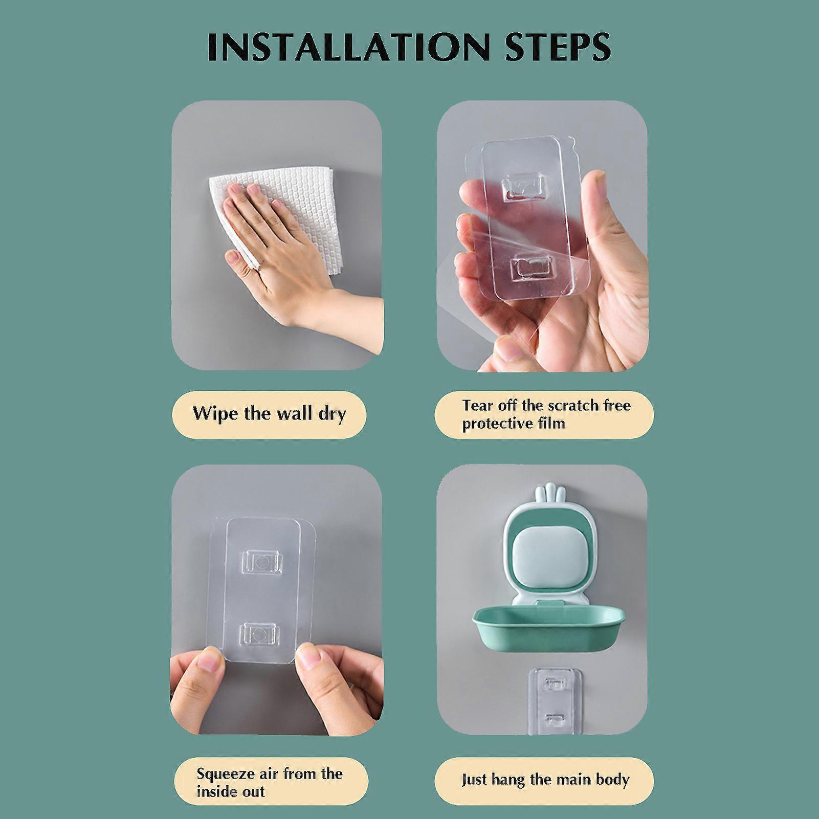 Punch-free Wall Mounted Soap Box Waterproof Non-slip Soap Dish for Home Flat Dormitory Hotel