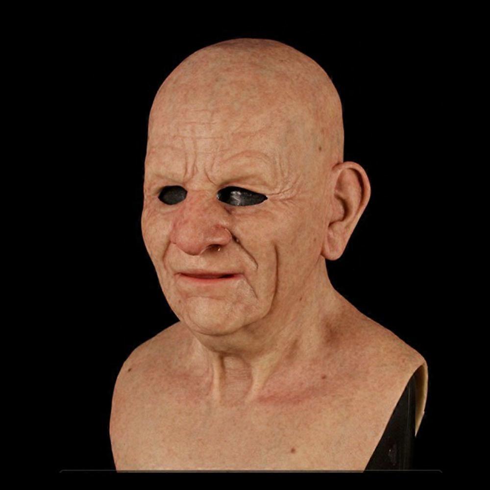 Old Man Mask - Realistic Halloween Latex Human Wrinkle Face Mask Type 10