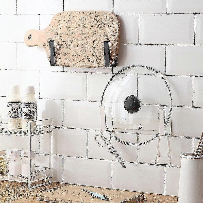 Single Layer Pot Lid Holder Cutting Board Pan Cover Storage Holder Rack Dishcloth Shelf Space(black)