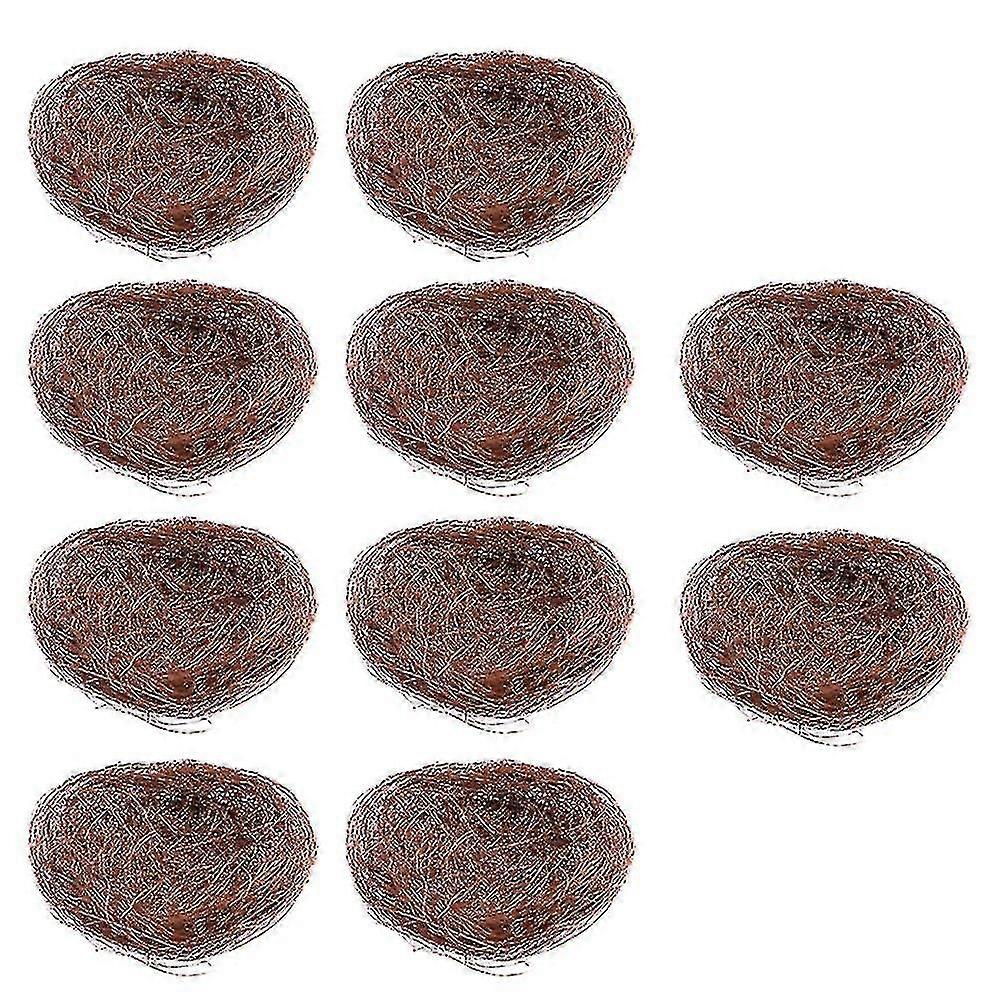 10 Pcs Practical Bird Nest Artificial Birds Nest Hemp Thread Birds Nest Ornament