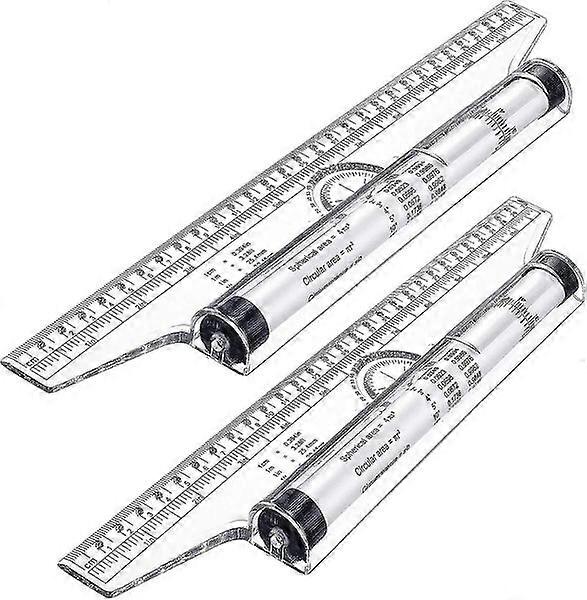2 Pieces Plastic Measuring Rolling Ruler Drawing Roller Ruler Parallel Ruler, Mu