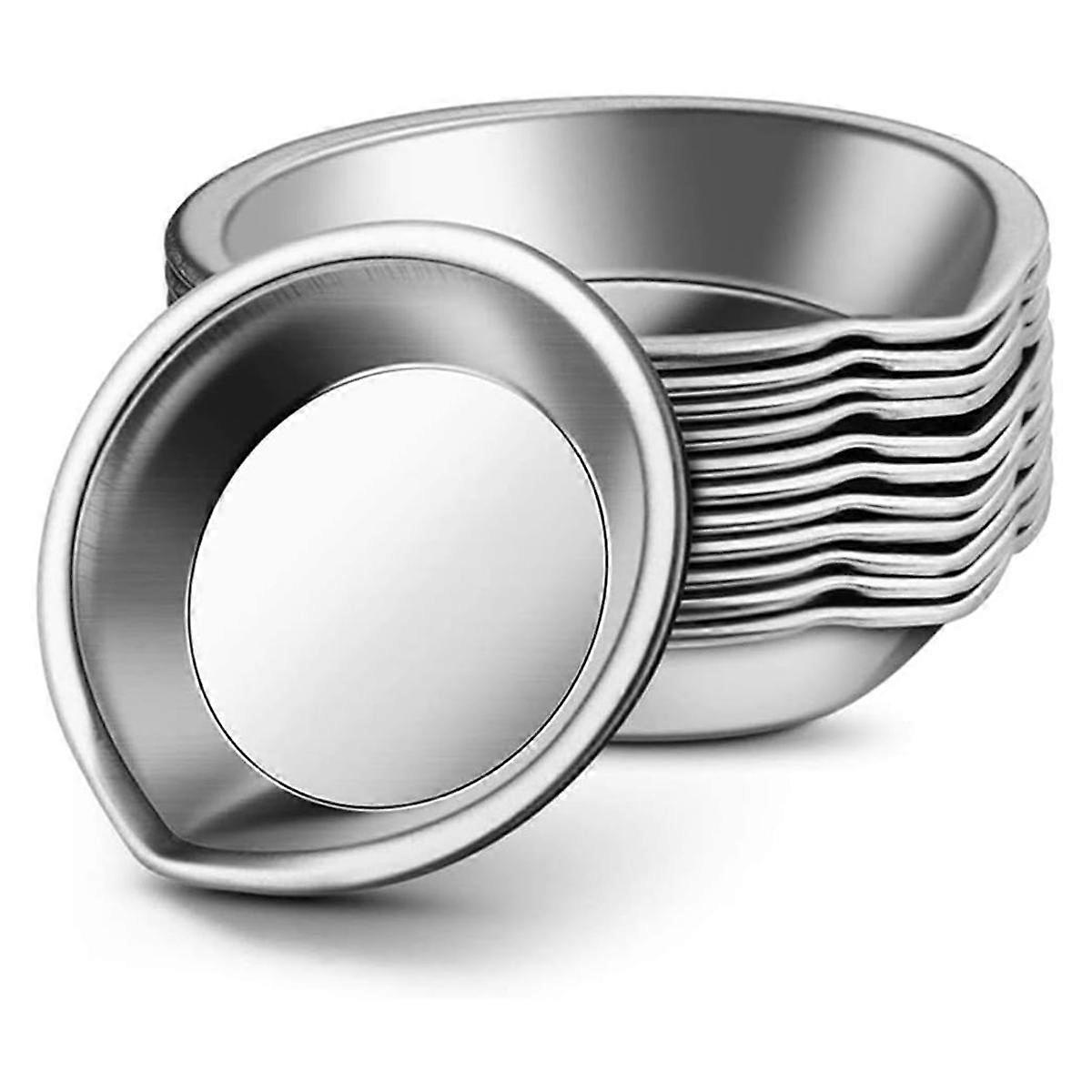 12 قطعة لوحة ماكياج الفولاذ المقاوم للصدأ صغيرة جولة صينية الطلاء الفنان الألوان المائية خلط لوحة