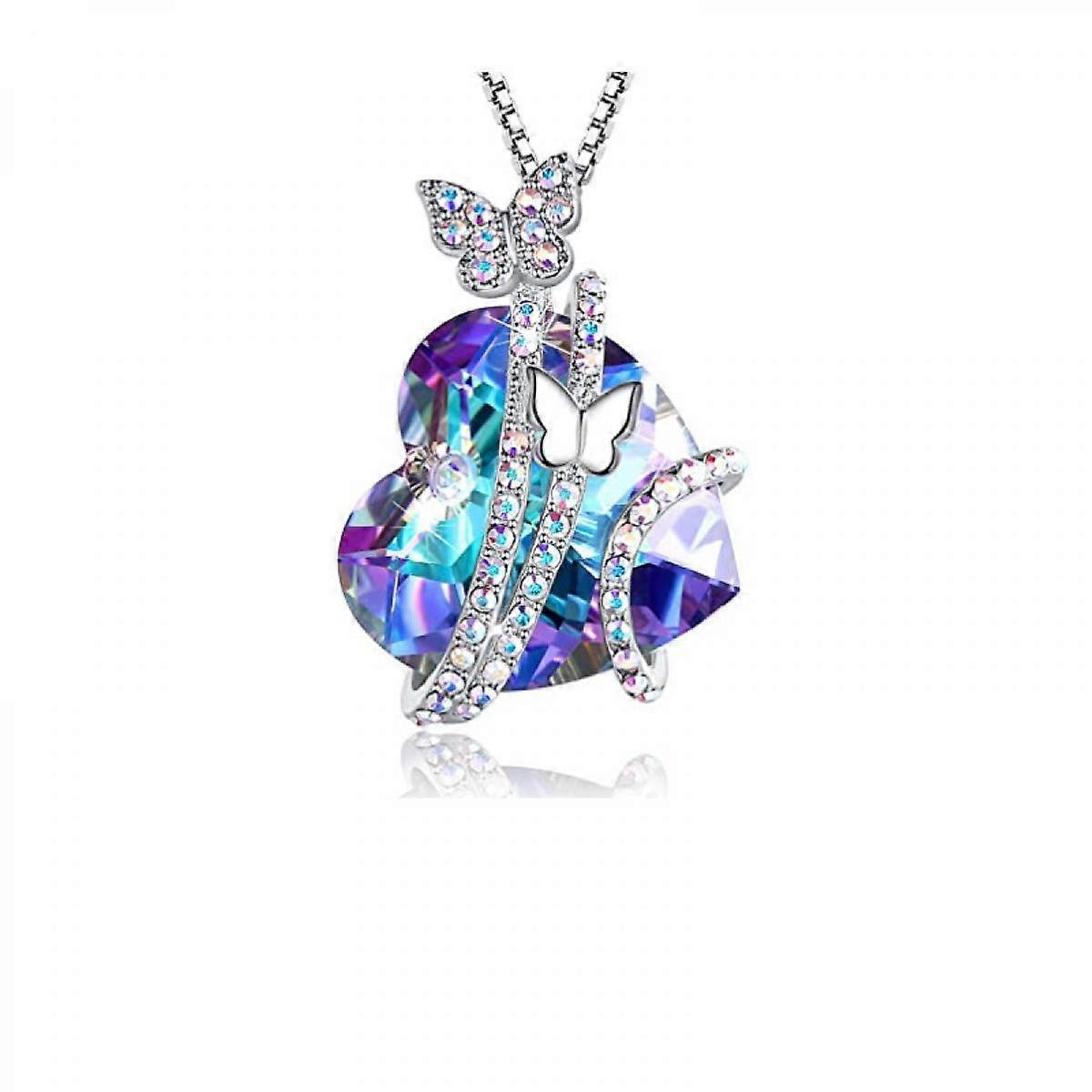 Exquisite crystal butterfly necklace