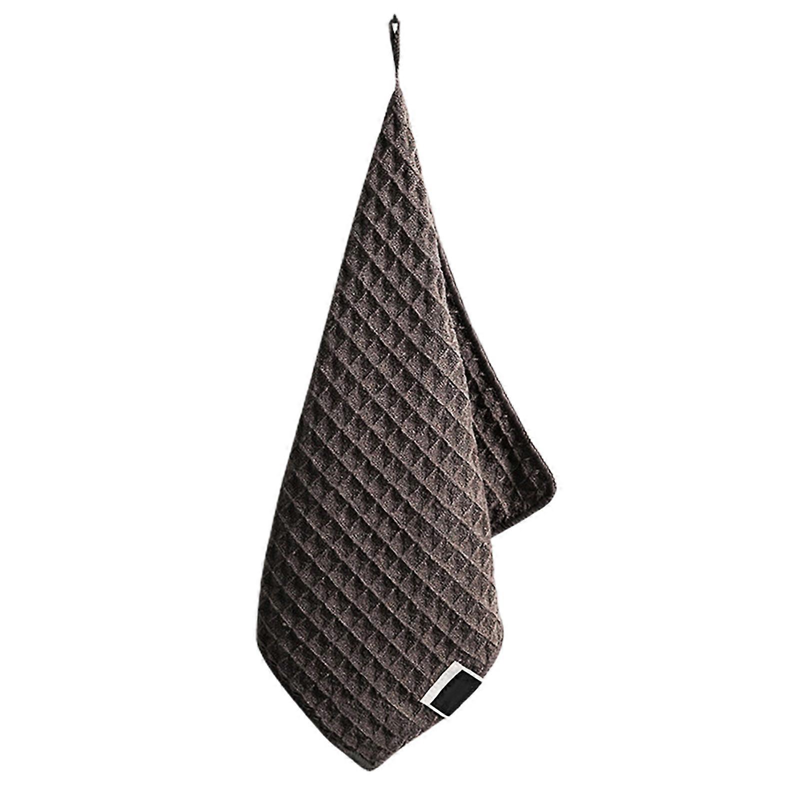 Waffle Rag Ultra Soft Cleaning Towel Wipe Cloth Water Absorbent Dish Rag with Lanyard for Home Kitchen