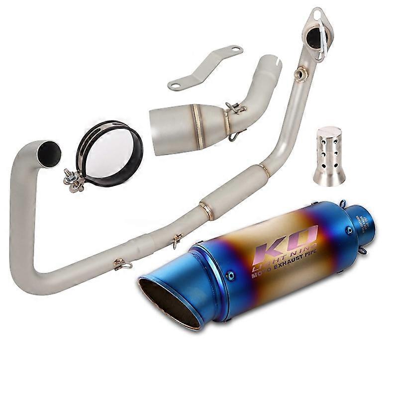 For Benelli TNT 125 2017-2022 Complete Exhaust System Motorcycle Header Mid Link Pipe Slip On 51mm Muffler Silencers DB Killer