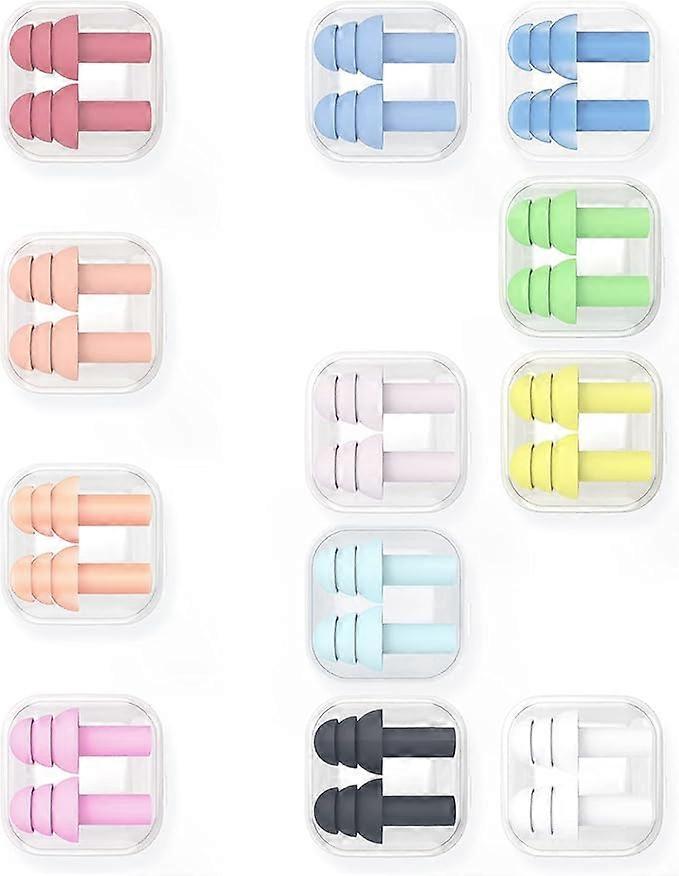 Soft Ear Plugs for Noise Cancelling Sleeping,12 Pair Silicone Earplugs Sleep Sound Blocking, Loud Noise Reduction Adults Ear Plugs for Swimming, Snor