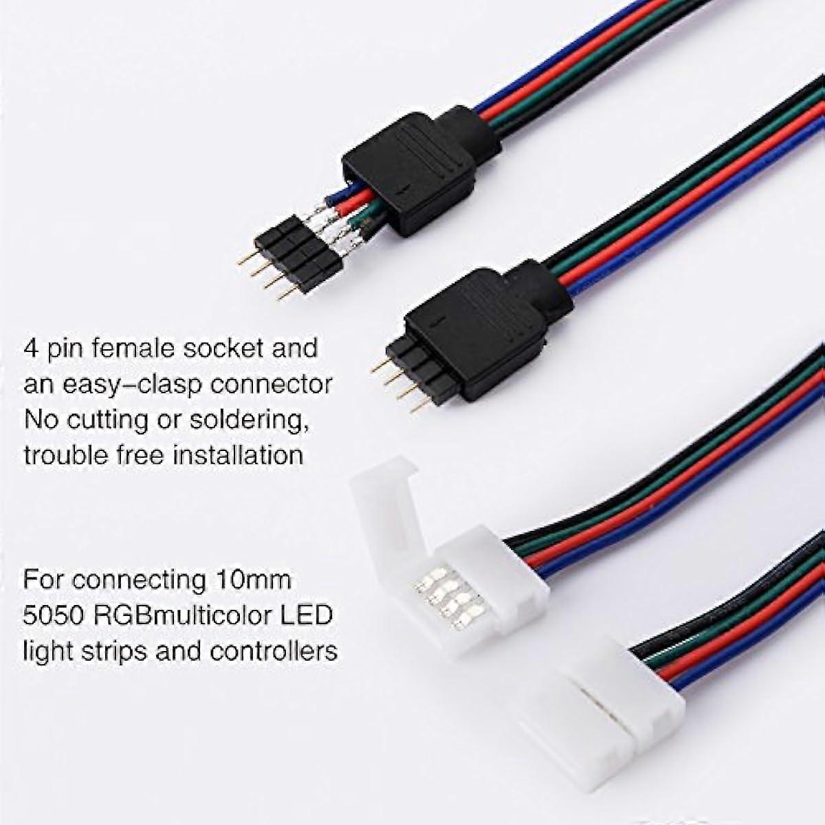 4 Pin LED 5050 RGB Λωρίδα Light Connector 10 mm πλάτος 10 τεμάχια