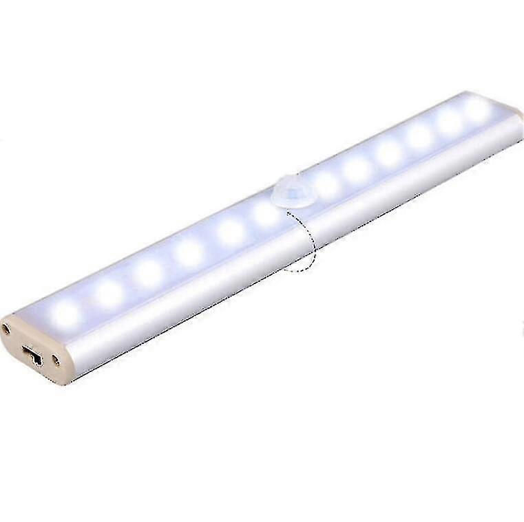 ランプ12 LED、ワイヤレス、USB、磁気、モーション検出器、ポータブルで充電可能。クローゼットライト、非常灯、補助、シルバー