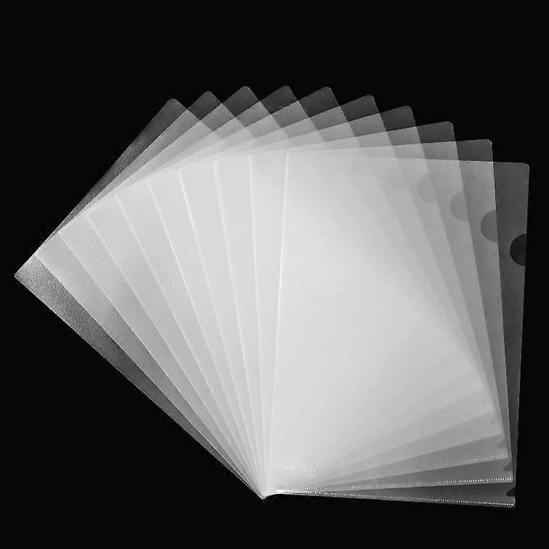 L-shaped transparent file cover folder, single-piece folder single-page document single-piece A4 single-page data (20pcs, white)