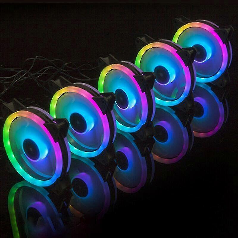 Computer Case PC RGB Cooling Fan LED Cooler with Remote Control Fan Multicolor