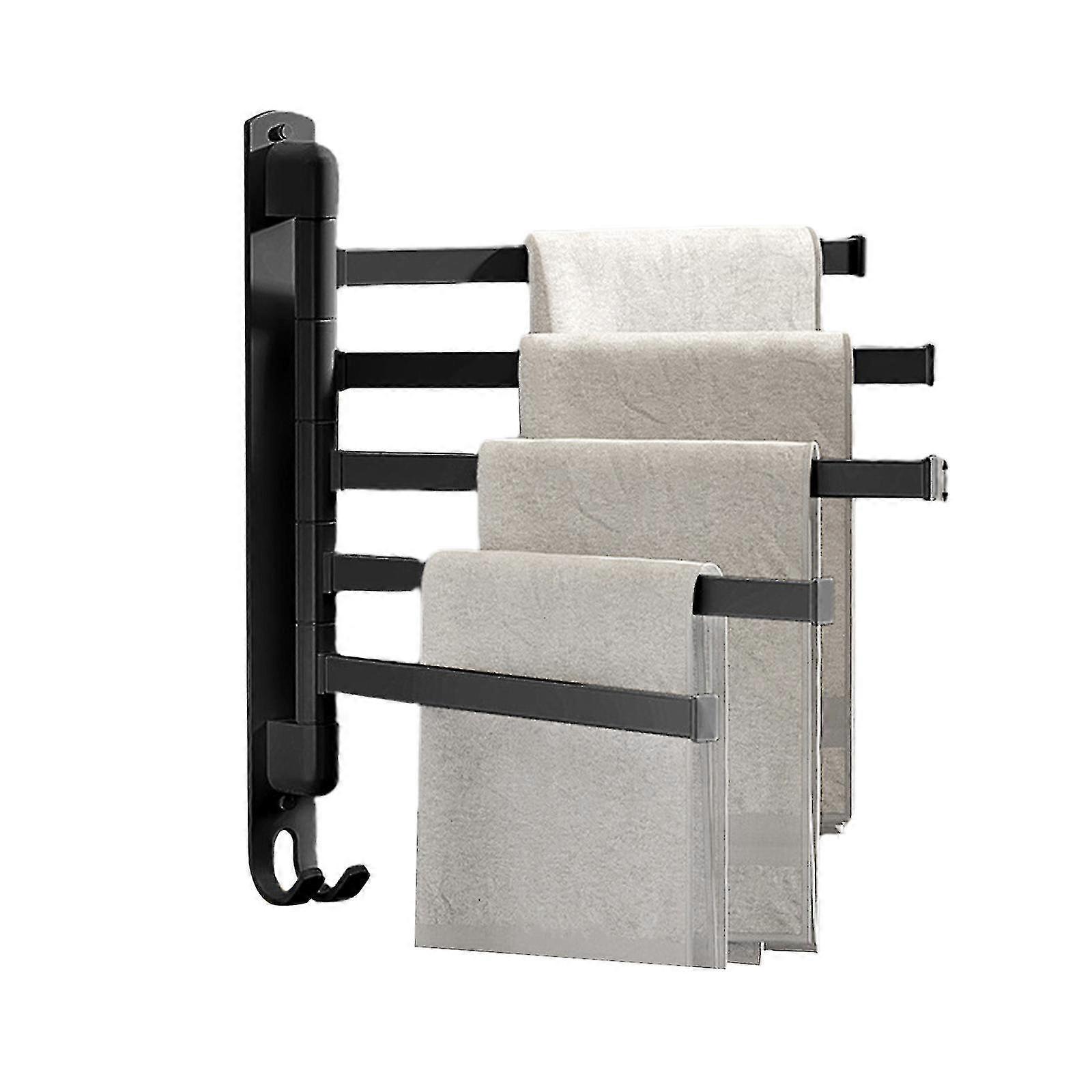 Kääntyvä pyyhepalkki 5 vartta, seinälle asennettava pyyheteline ruostumaton teräs, pyyheripustin 180 kiertotilaa säästävä pyyhepidike kylpyhuonekeittiöön