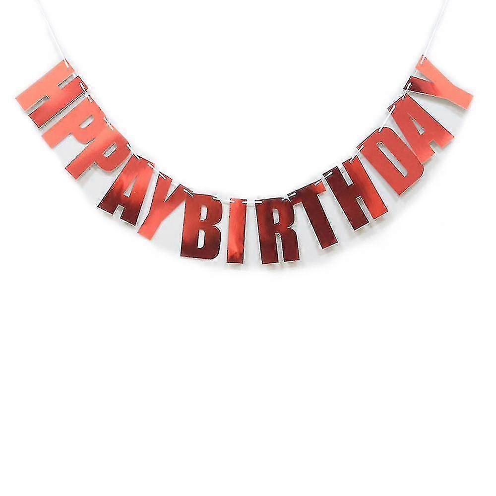 Birthday Letter Drawstring Flag Birthday Party Decoration (Red)