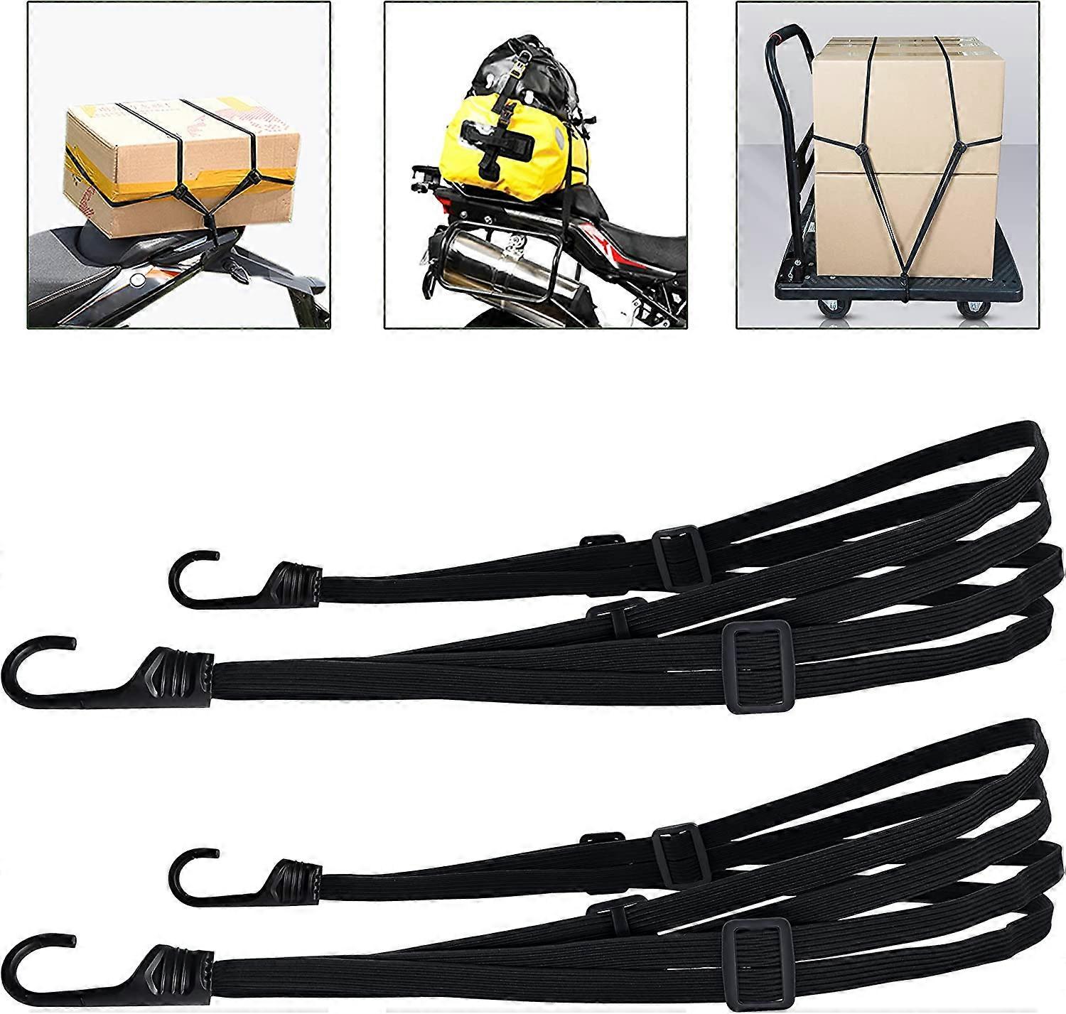 2 Pieces Bungee Cords with Hooks, Bike Bungee Cord, Motorcycle Bungee Strap, Luggage Strap, Helmet Strap, Black Bungee Cord, Motorcycle Strap etc (90c