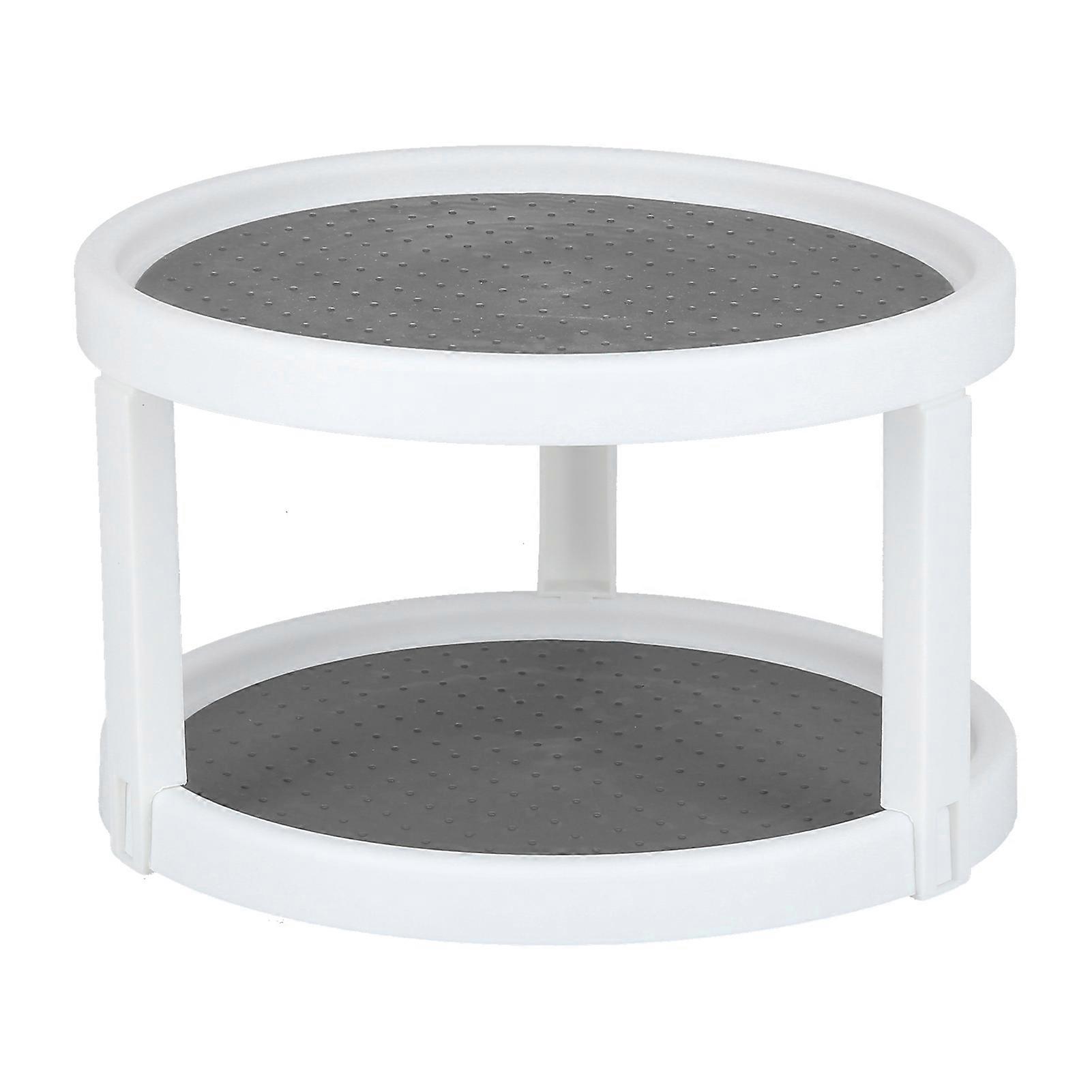 Cabinet Turntable Organizer Antislip Rotatable Storage Tray Multifunctional Rotating Spice Rack for Kitchen Single Double Layer Small Size