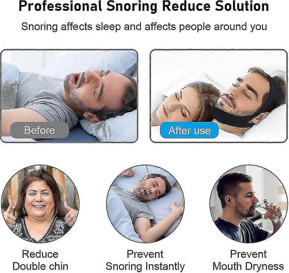 3 Anti Snoring Chin Strap, Effective Anti Snoring Solution Snoring Device Chin Strap For Men And Women, Adjustable And BreathableM9