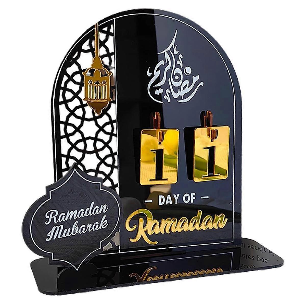 Eid Calendar, DIY Eid Countdown Calendar, 30 Days Acrylic Eid DIY Countdown Calendars for Table, Eid, Party Black